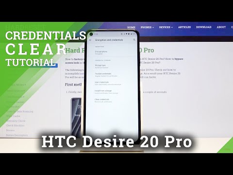 How to Clear Credentials on HTC Desire 20 Pro - Delete Certificates and Licenses