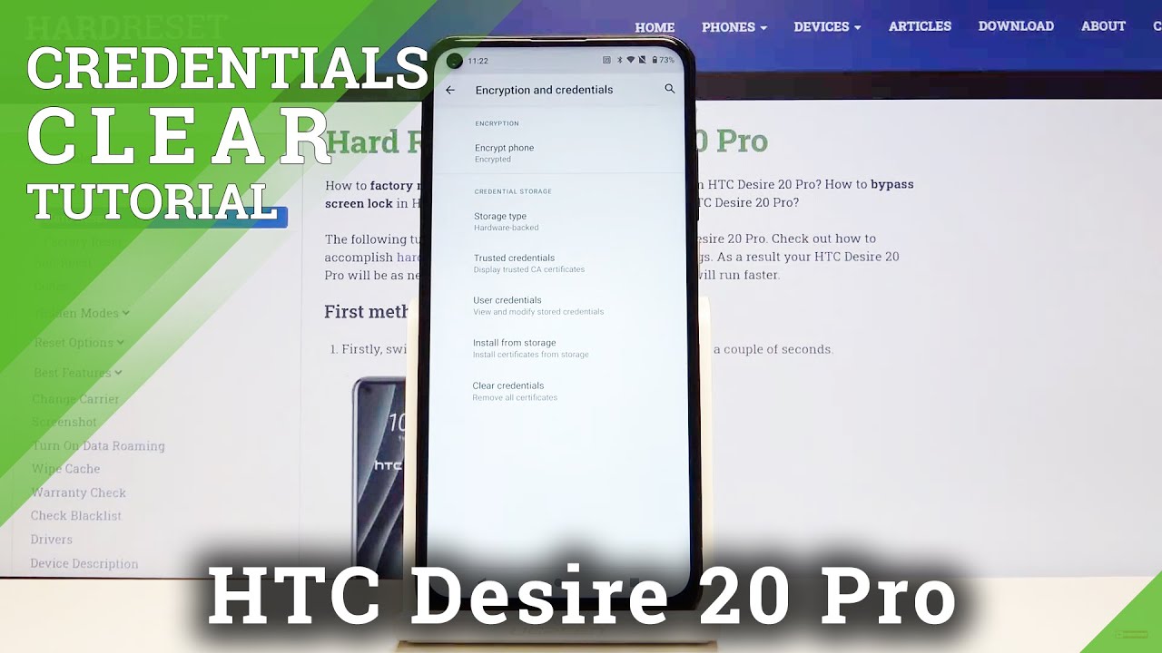 How to Clear Credentials on HTC Desire 20 Pro - Delete Certificates and Licenses