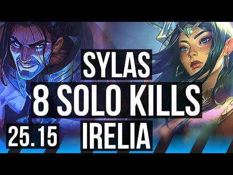 SYLAS vs IRELIA (MID) | 8 solo kills, 46k DMG, Legendary | KR Master | 25.15