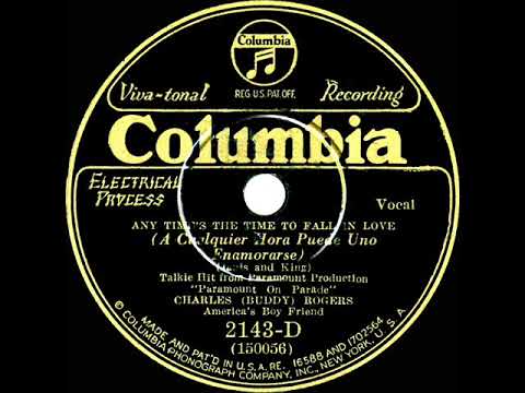1930 Buddy Rogers - Any Time's The Time To Fall In Love