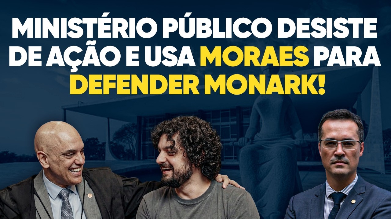 Foto de Deltan Dallagnol analisando decisão do Ministério Público sobre o caso Monark e Alexandre de Moraes.