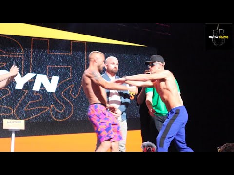 BEEF! TikTok star Golden Boy SHOVES boxer Declan Kenna in intense face-off