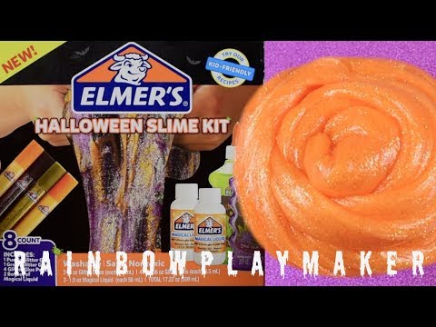 DIY SLIME KIT! TESTING ELMER'S HALLOWEEN GLITTER GLUE SLIME KIT! MAGIC LIQUID ACTIVATOR?