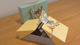Double Flip Large Gift Box with Watercolor Wings, Video Tutorial