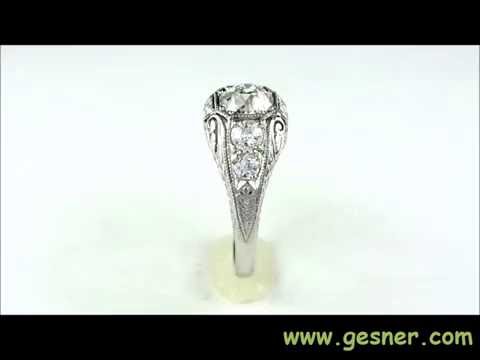 Antique Engagement Ring 1.00ct. Diamond & Platinum Art Deco - J35944