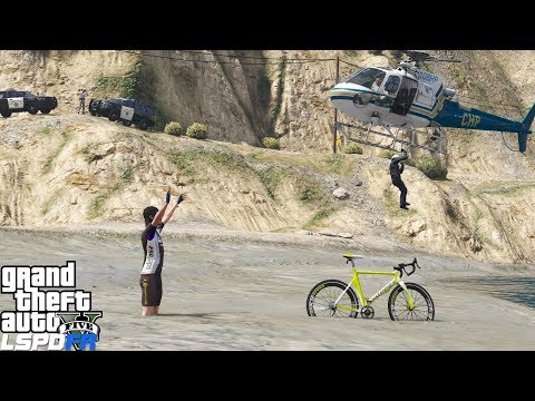 GTA 5 LSPDFR 0.4.1 #716 California Highway Patrol Helicopter Rescues Biker Stuck In Knee High Mud