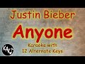 Anyone Karaoke - Justin Bieber Instrumental Cover Lower Higher Female Original Key