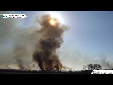 渡良瀬遊水地ヨシ焼き＆三県境フェア―｜渡良瀬遊水地、道の駅かぞわたらせ