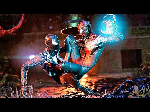Symbiote Spider-Man vs. Miles Morales Fight Scene (Spider-Man 2 PS5 2023) 4K 60FPS