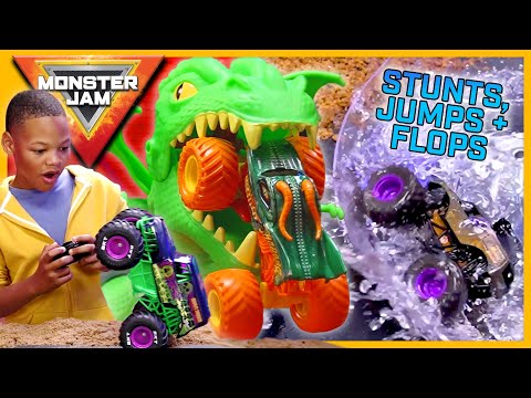 BIG STUNTS with Monster Jam Trucks 🏆🔥 Revved Up Recaps Stunt Compilation - Monster Jam Toys