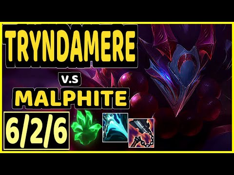 TRYNDAMERE vs MALPHITE - 6/2/6 KDA TOP GAMEPLAY - EUW Ranked MASTER