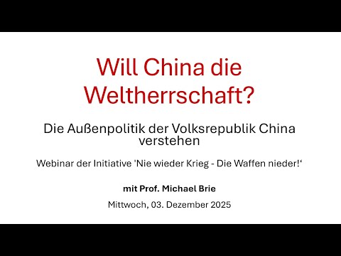 Webinar ‚Will China die Weltherrschaft?‘ Video-Thumbnail von YouTube