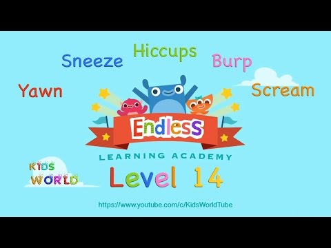 Endless Academy Lv 14, Best English Word Definition: Yawn, Sneeze, Hiccups, Burp, Scream