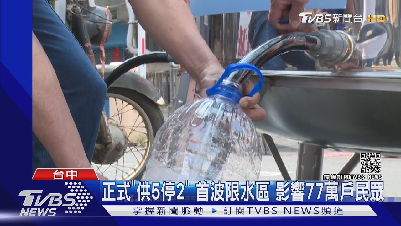 正式「供5停2」!首波限水區 影響77萬戶民眾