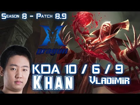 KZ Khan VLADIMIR vs RUMBLE Top - Patch 8.9 KR Ranked