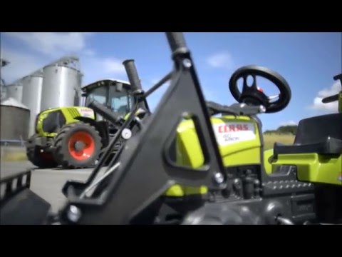 Vaikiškas traktorius su priekaba FALK CLAAS Arion Backhoe video