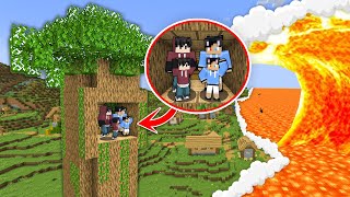 Download lagu LAVA TSUNAMI Vs Tree Bunker To PROTECT My Family in Minecraft! mp3