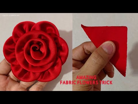 DIY Fabric Flower | DIY Easy Beautiful Flowers | Cloth flower making easy | Amazing Art With Fabric