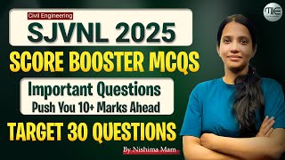 SJVNL 2025 | Score Booster MCQ's | Civil Engineering | Most Important MCQ's by Nishima Ma'am.