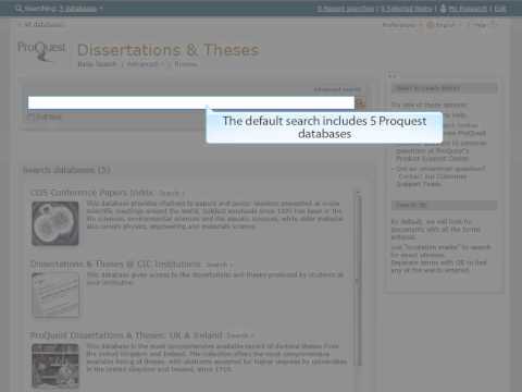 Dissertation and thesis databases