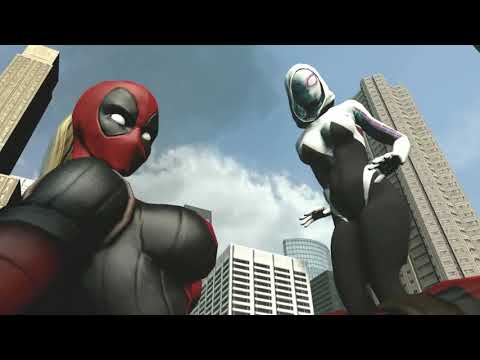 Giantess animation:Lady deadpool & Spider Gwen growth 