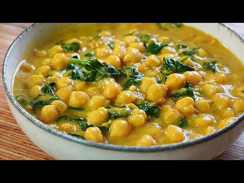 GARBANZOS CON ESPINACAS AL CURRY ESTÁN MEJOR QUE POLLO AL CURRY! COMIDA ABUNDANTE, FÁCIL Y ECONÓMICA