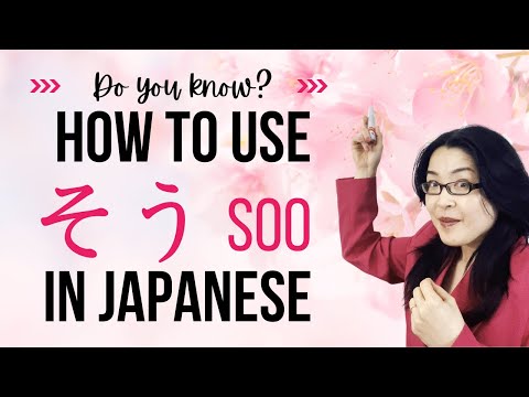 [Japanese soo そう] How to use "そう soo (so)" in Japanese [Japanese vocabulary]