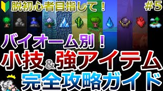 【テラリア】脱初心者講座！バイオーム別に探索の仕方や便利な小技、入手できる強アイテムなどについて解説します！完全攻略ガイド#5