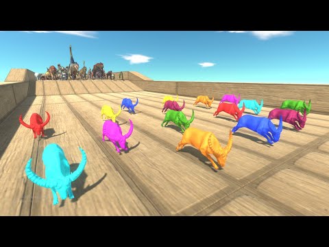 Race to eat NEON WATER BUFFALOES - Animal Revolt Battle Simulator