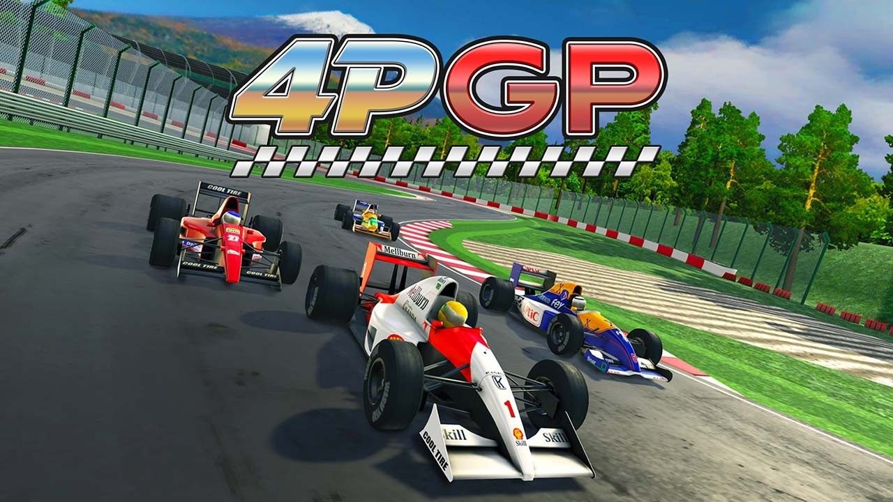 Formula racing car approaching a corner in a cinematic promotional race scene