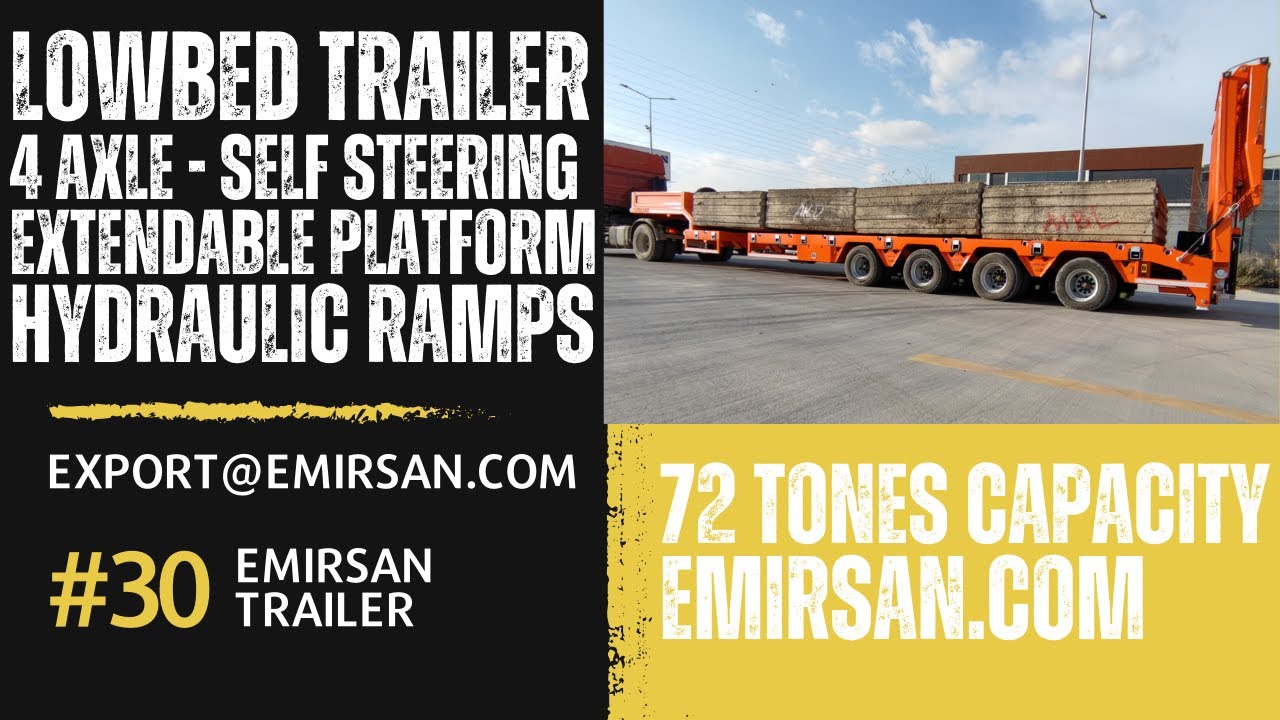 4 Axle Extendable Platform Lowbed Semi Trailer