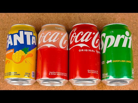 Satisfying video ASMR unboxing FATNA, COCA COLA VANILLA, COCA COLA, SPRITE, Opening soda cans