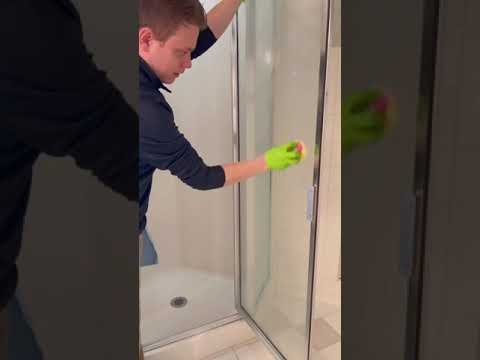 How To Clean Hard Water Spots On Glass Shower Doors #shorts #cleaning