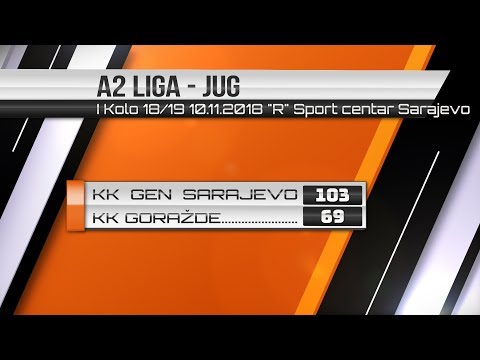 KK "Gen" Sarajevo : KK "Goražde" Goražde- A2 Liga Jug KSBIH I Kolo