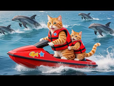 Mama Cat and Kitten Sell Strawberry Ice Cream for Dream Summer Ocean Vacation 🐱🍓🌊Heartwarming Story