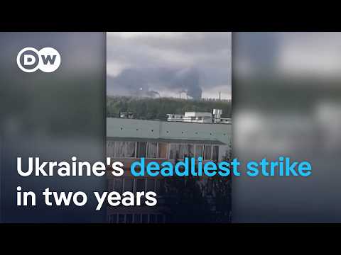 Ukrainian drone attack on oil hub deep inside Russia kills 13 | DW News