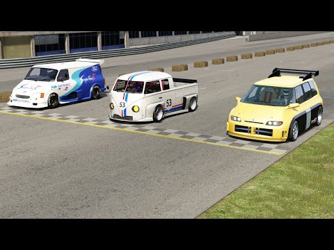 Ford Supervan 3 vs Volkswagen T1 Transporter LM917K vs Renault Espace F1 at Monza Full Course