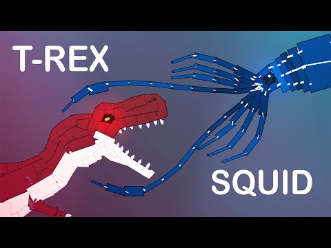 TYRANNOSAURUS REX Vs GIANT SQUID - Jurassic World - People Playground