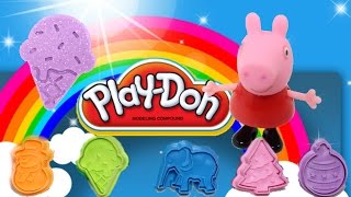 Learn Colors Play Doh Pop Ups Peppa Pig Elephant Molds Fun! Finger Family Nursery Rhymes