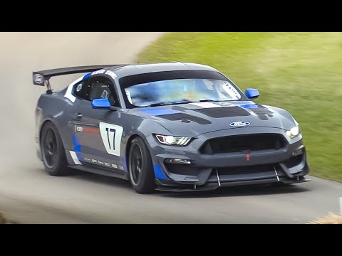 Ford Mustang GT4 Race Car: Cross-Plane 5.2 V8 Sound, Accelerations & Burnouts!