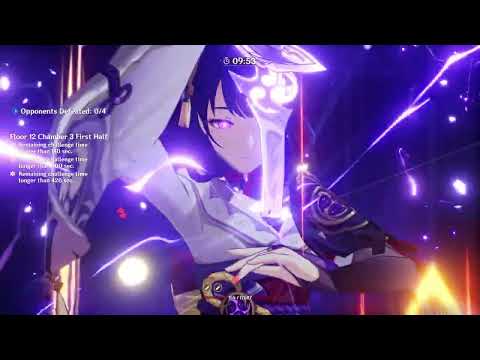 Triple Crown Raiden&Sara Speedrun abyss 3.1 12-3-1 8Sec[E Cancel Kazuha Trick]