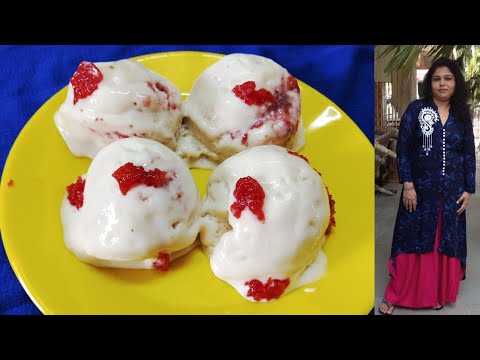 strawberry crush ice creem / natural / without food color - egg less ice creem