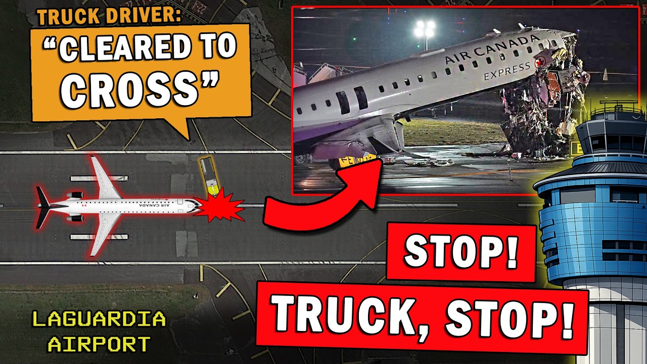 RADIO AUDIO of Air Canada Plane Crash with Fire Truck at LaGuardia