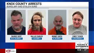 Knox County Sheriff's Office arrests 4 in connection to burglary, stolen guns