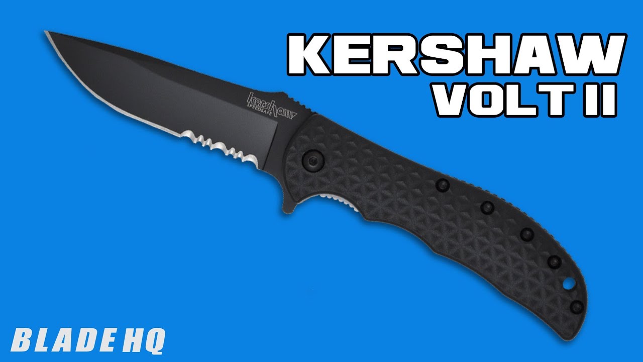 Kershaw Volt II Assisted Opening Knife Black (3.25" Bead Blast Serr) 3650ST