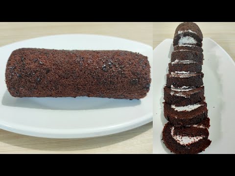 👌😋 chocolate swiss roll cake/making tutorial....