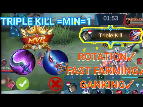 TRIPLE KILL MIN=1 LEOMORD HYPER CARRY TRICK ROTATION FARMING FAST,COMBO LEOMORD 2021