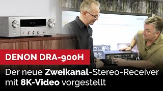 Denon DRA 900 - Zweikanal-Netzwerk-Stereo-Receiver mit großartigem Sound und 8K-Video.