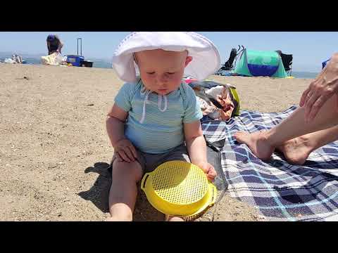 Eamonn plays in the sand in Alameda 5/31/2021