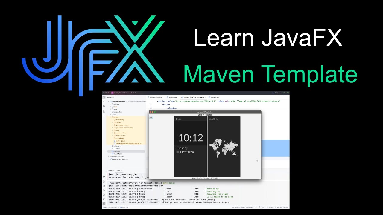 JavaFX Tutorial: Template to build a JavaFX application with Maven as a JAR with dependencies